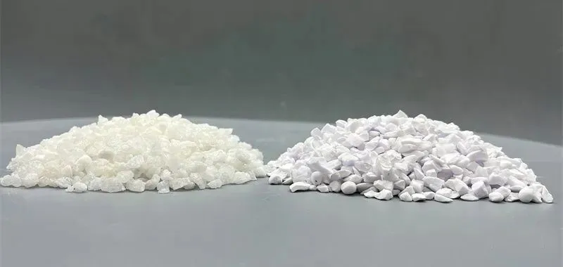 Tabular Alumina particles close-up