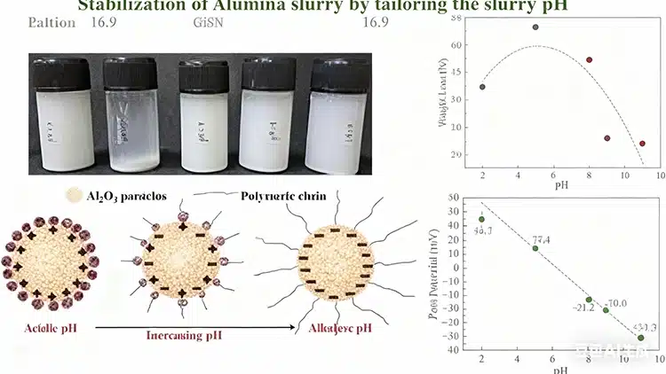 Alumina polishing slurry preparation and mixing for uniform dispersion