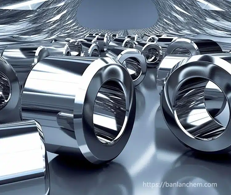 Stainless steel mirror finishing using calcined alumina polishing slurry